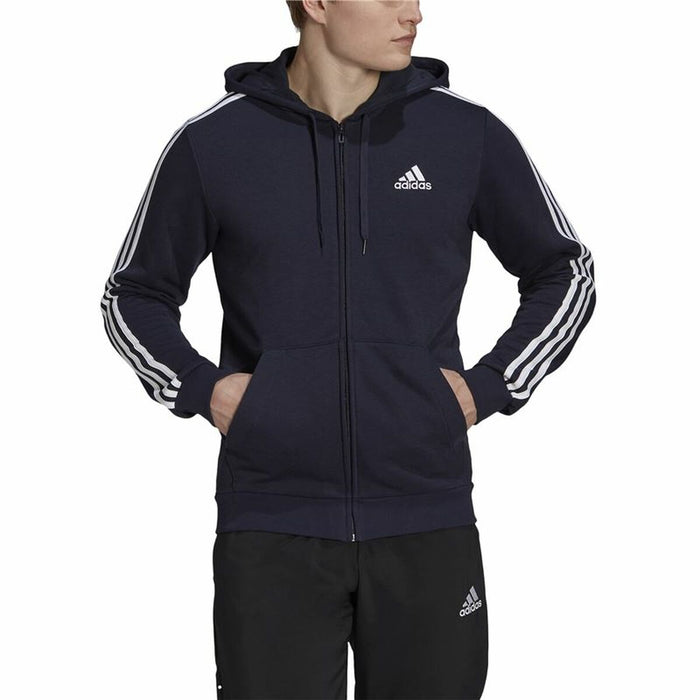 Jachetă Sport de Bărbați Adidas Essentials French Terry 3 Albastru închis
