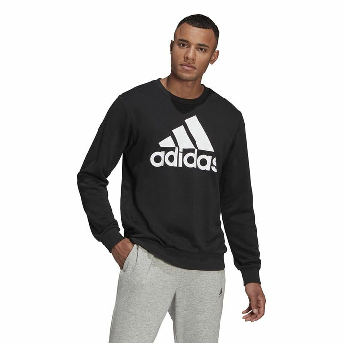 Hanorac fără Glugă Bărbați Adidas Essentials Big Logo Negru