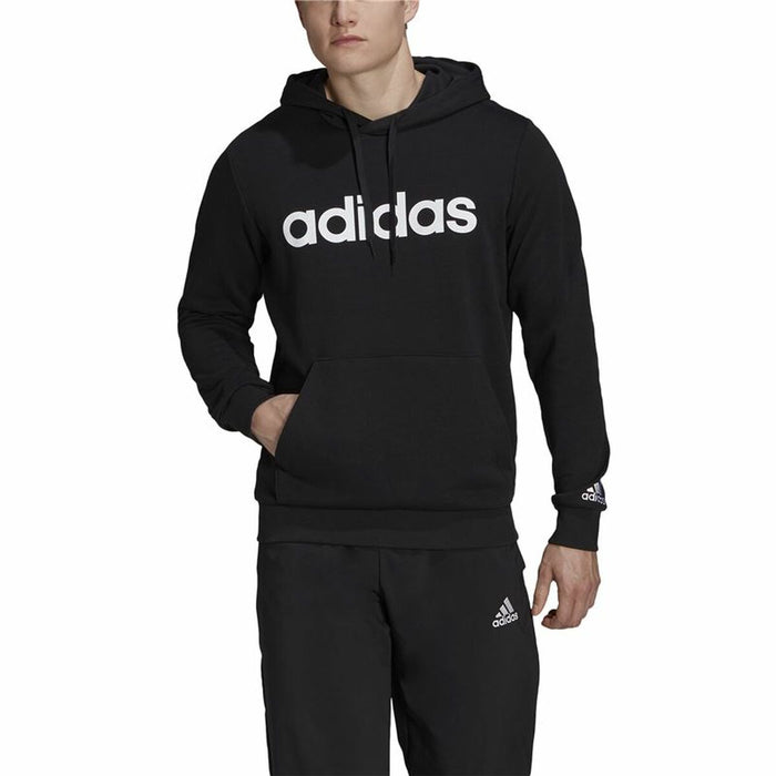 Hanorac cu Glugă Bărbați Adidas French Terry Linear Logo Negru