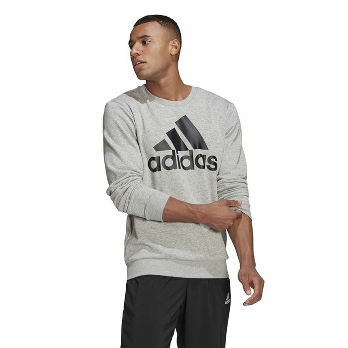 Hanorac fără Glugă Bărbați Adidas Essential Big Logo Gri