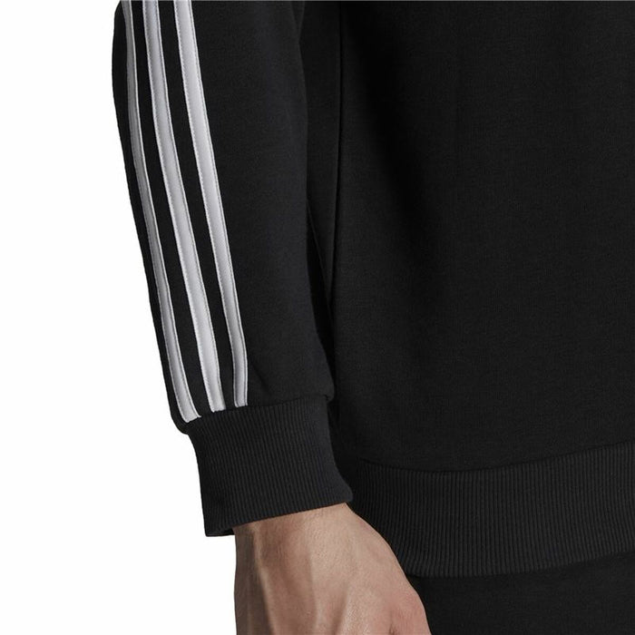 Hanorac fără Glugă Bărbați Adidas Essentials 3 Stripes French Terry Negru