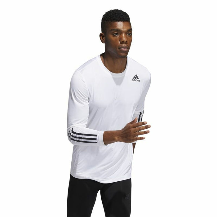 Tricou cu Mânecă Scurtă Bărbați Adidas Techfit Fitted 3 Bandas Alb