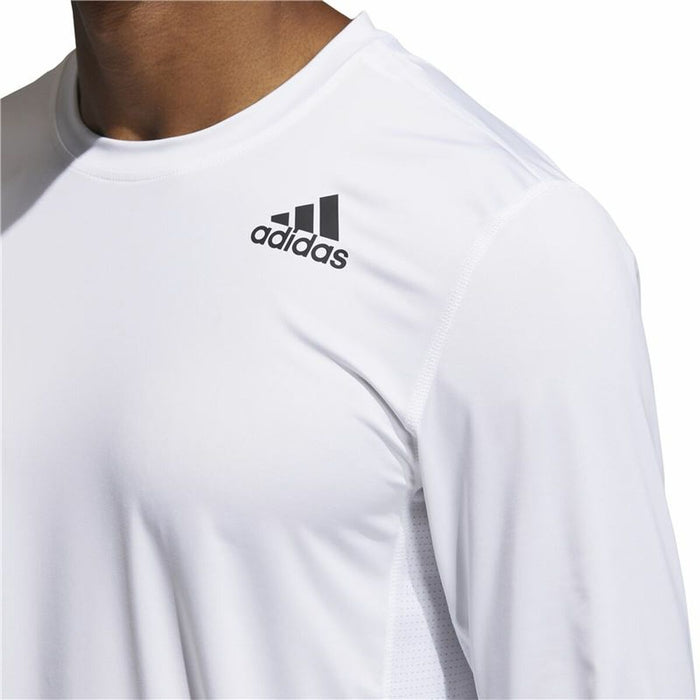 Tricou cu Mânecă Scurtă Bărbați Adidas Techfit Fitted 3 Bandas Alb