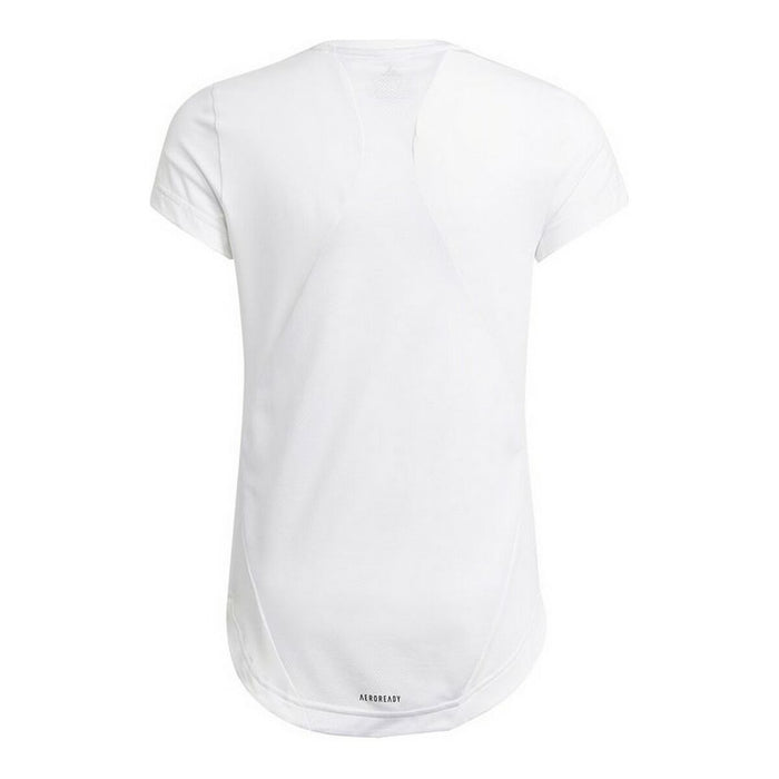 Tricou cu Mânecă Scurtă pentru Copii Adidas Aeroready Bold Alb