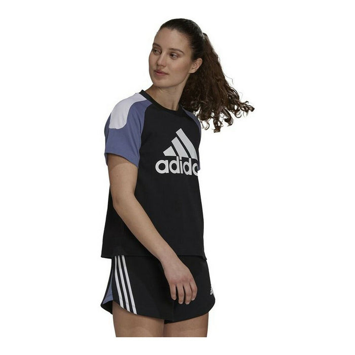 Tricou cu Mânecă Scurtă Femei Adidas Sportswear Colorblock Negru