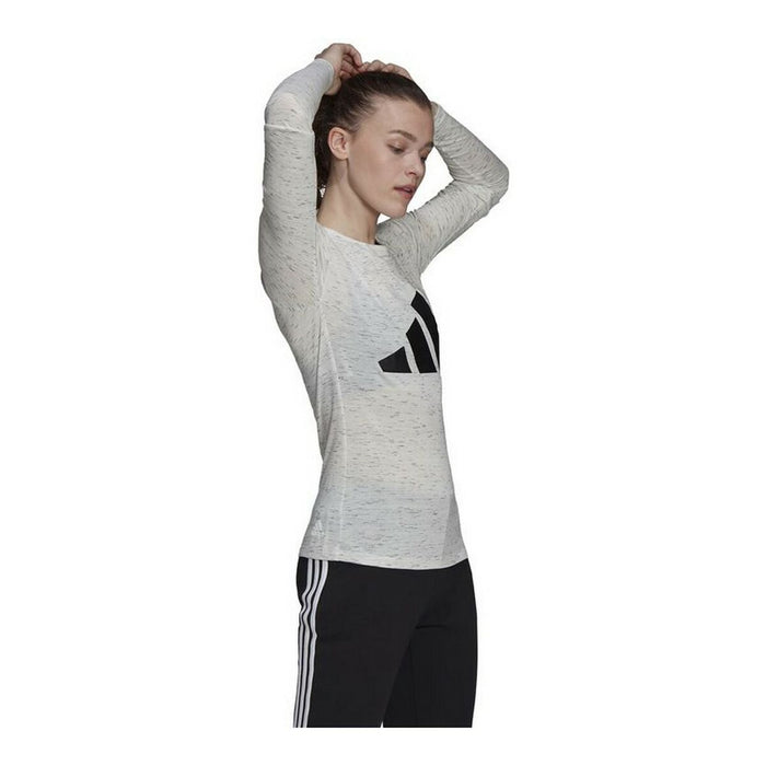 Tricou cu Mânecă Lungă de Damă Adidas Icons Winners 2.0 Alb