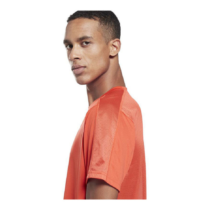 Tricou cu Mânecă Scurtă Bărbați Reebok Workout Ready Tech Portocaliu