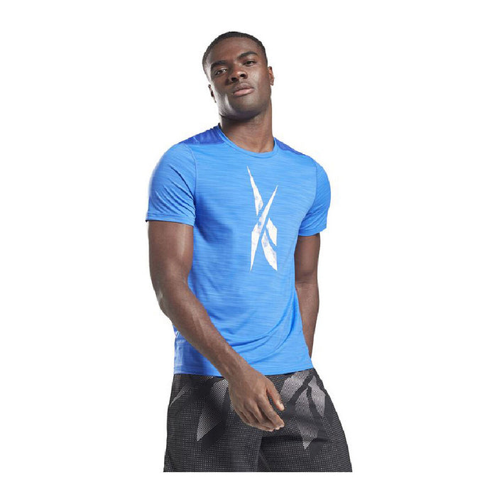 Tricou cu Mânecă Scurtă Bărbați Reebok Workout Ready Activchill Albastru