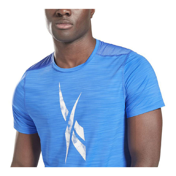 Tricou cu Mânecă Scurtă Bărbați Reebok Workout Ready Activchill Albastru