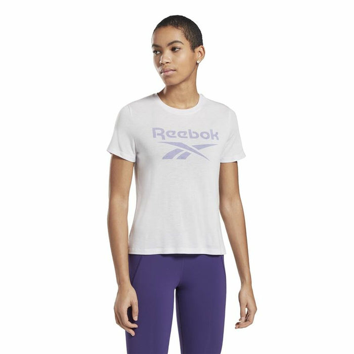 Tricou cu Mânecă Scurtă Femei Reebok Workout Ready Supremium Purpuriu Alb