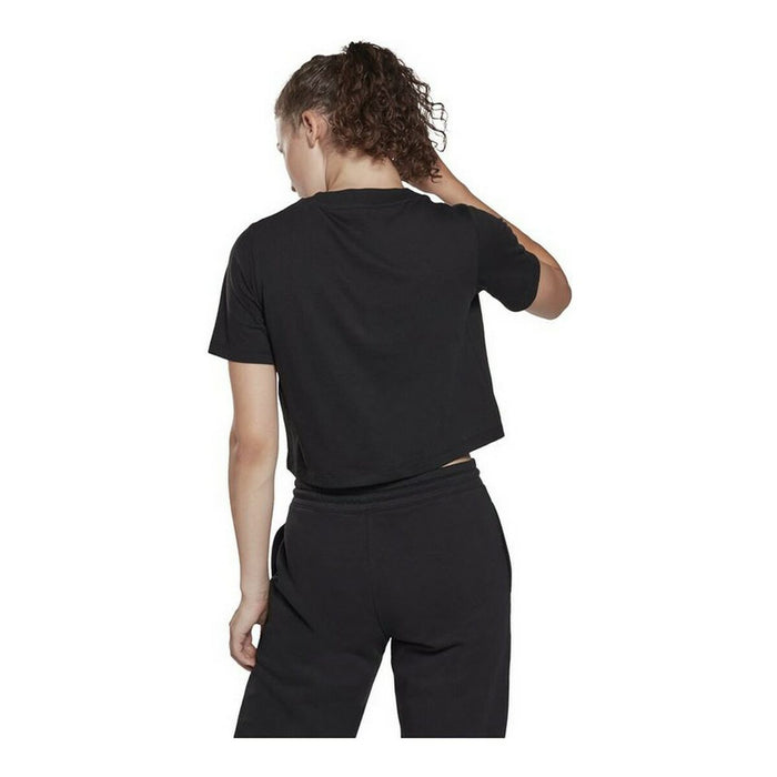 Tricou cu Mânecă Scurtă Femei Reebok Cropped Identity Negru