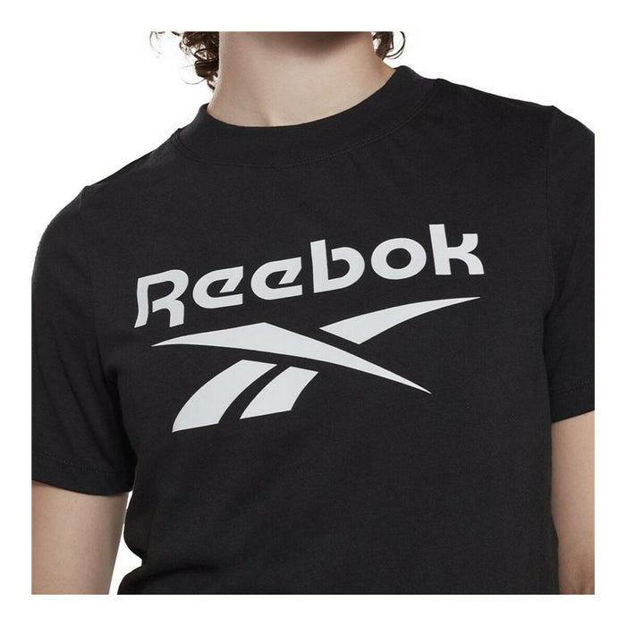 Tricou cu Mânecă Scurtă Femei Reebok Cropped Identity Negru