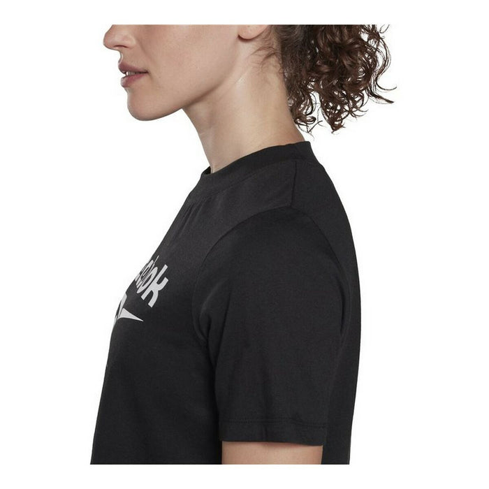 Tricou cu Mânecă Scurtă Femei Reebok Cropped Identity Negru