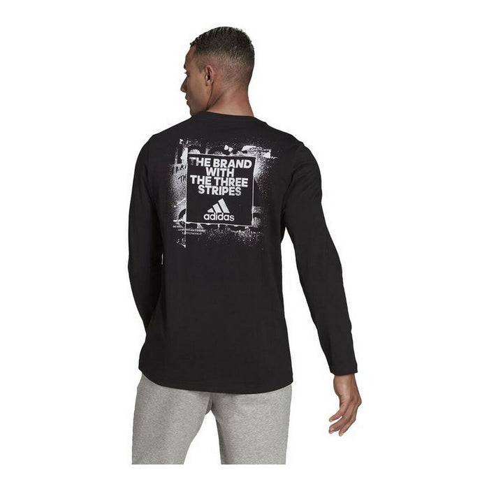 Tricou cu Mânecă Lungă Bărbați Adidas Spray Graphic Negru