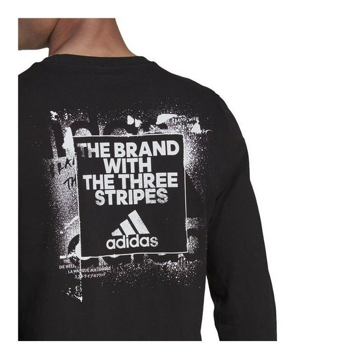 Tricou cu Mânecă Lungă Bărbați Adidas Spray Graphic Negru