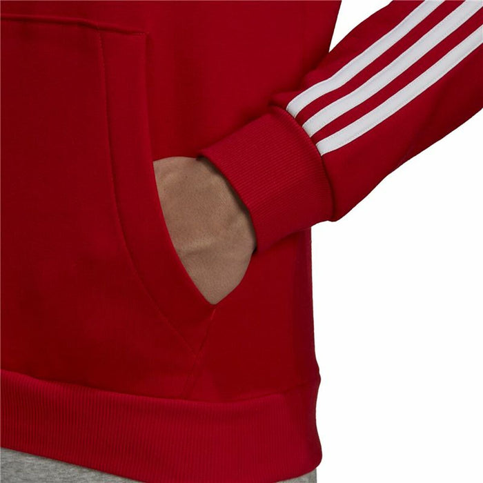 Hanorac cu Glugă Bărbați Adidas Essentials Fleece 3 Stripes Roșu