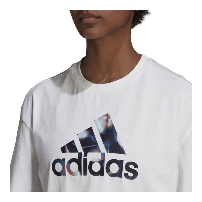 Tricou cu Mânecă Scurtă Femei Adidas You For You Cropped Alb (2XS)