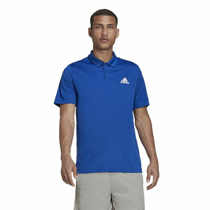 Tricou Polo cu Mânecă Scurtă Bărbați Adidas Aeroready Albastru