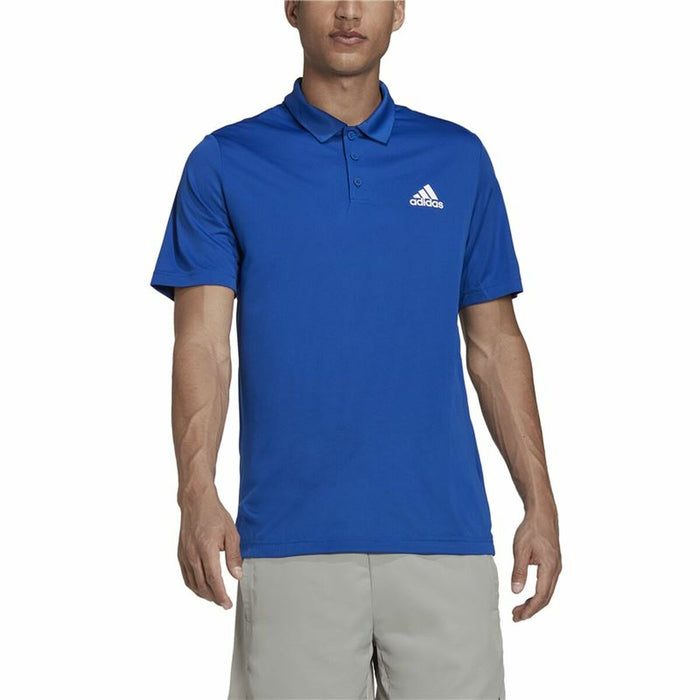 Tricou Polo cu Mânecă Scurtă Bărbați Adidas Aeroready Albastru