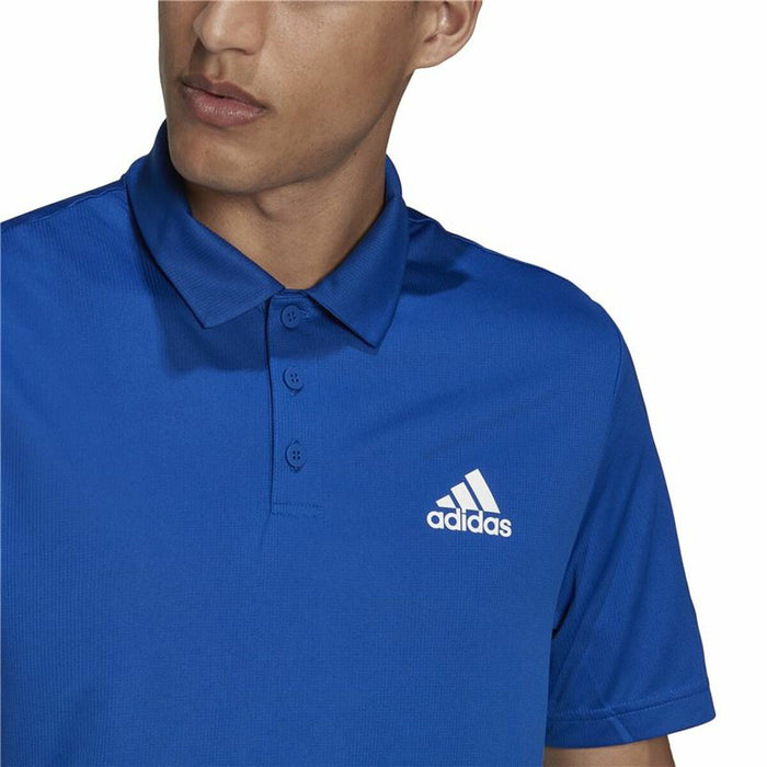 Tricou Polo cu Mânecă Scurtă Bărbați Adidas Aeroready Albastru