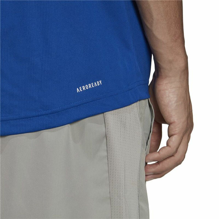 Tricou Polo cu Mânecă Scurtă Bărbați Adidas Aeroready Albastru