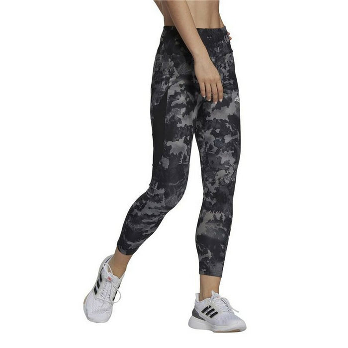 Colanți Sport de Damă Adidas D2M Print High-Rise Negru