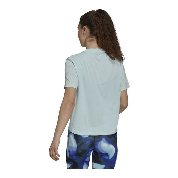 Tricou Sport cu Mânecă Scurtă Adidas Aeroready You for You Cyan Deschis