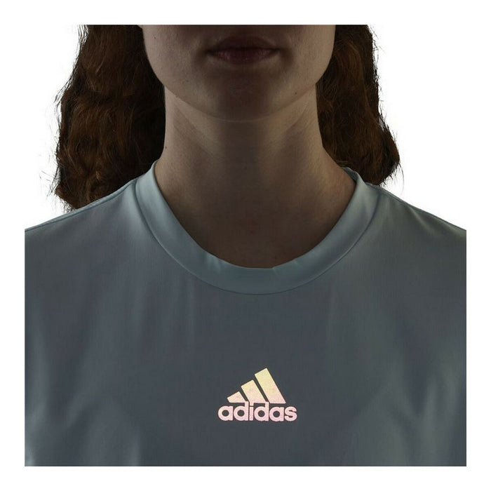 Tricou Sport cu Mânecă Scurtă Adidas Aeroready You for You Cyan Deschis