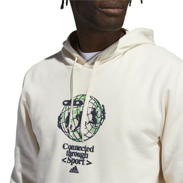 Hanorac cu Glugă Bărbați Adidas Connected Through Sport Bej