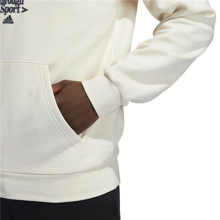 Hanorac cu Glugă Bărbați Adidas Connected Through Sport Bej