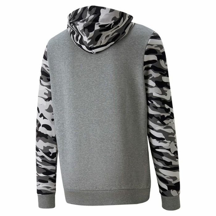 Hanorac cu Glugă Bărbați Puma ESS Camo Negru Gri Alb Camuflaj