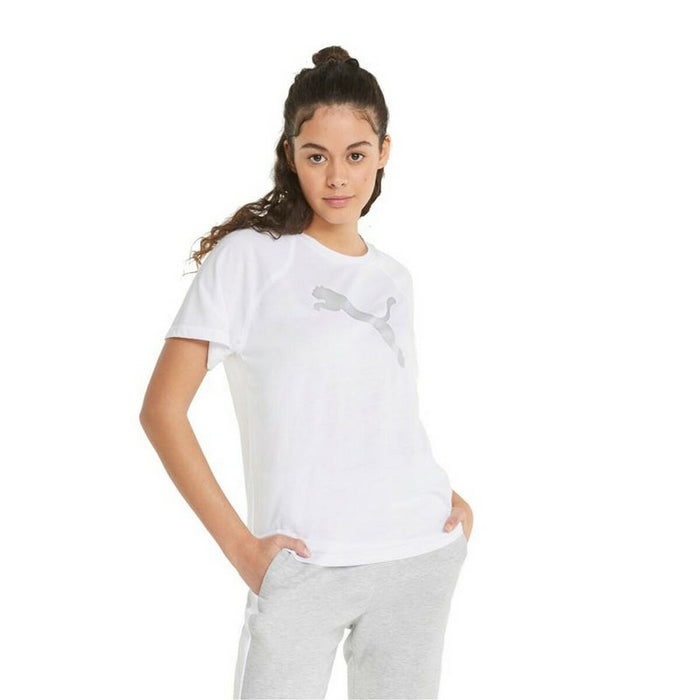 Tricou cu Mânecă Scurtă Femei Puma Evostripe Alb