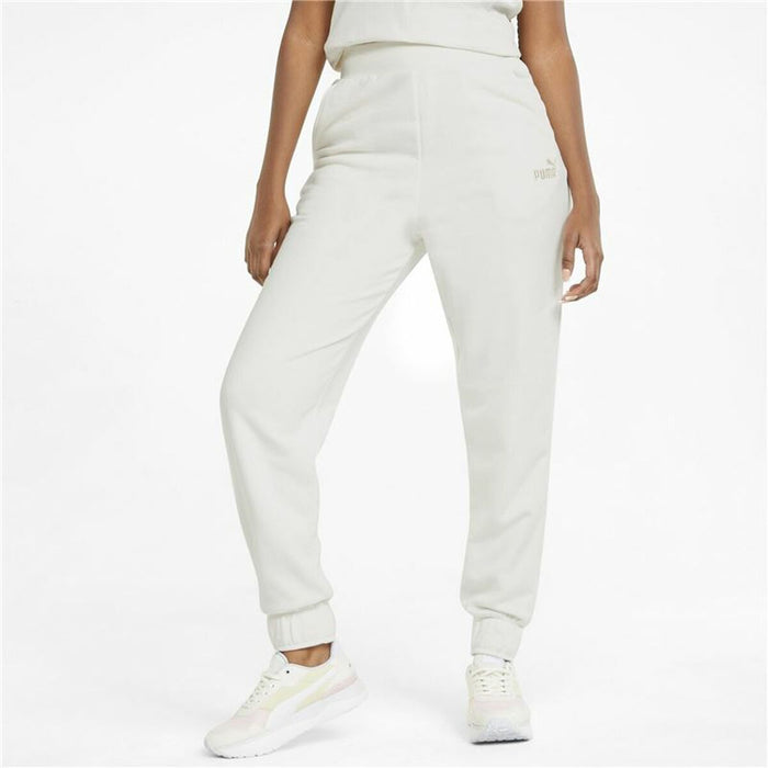 Pantaloni lungi de sport Puma Embroidery High Munte Alb Femeie