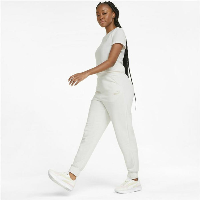 Pantaloni lungi de sport Puma Embroidery High Munte Alb Femeie