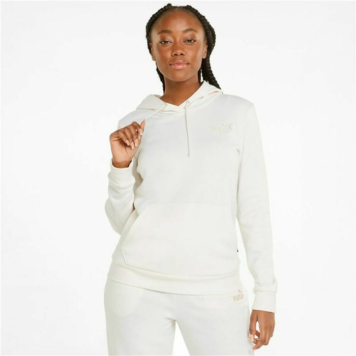Hanorac cu Glugă Femei Puma Essentials Embroidery Alb
