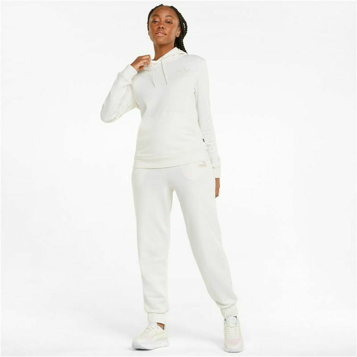 Hanorac cu Glugă Femei Puma Essentials Embroidery Alb