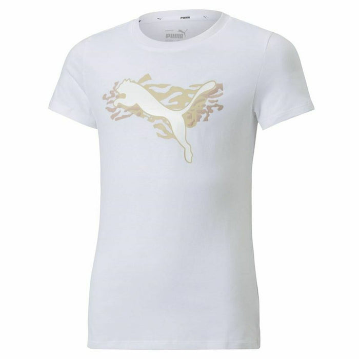 Tricou cu Mânecă Scurtă pentru Copii Puma Alpha Alb
