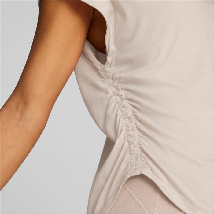 Tricou cu Mânecă Scurtă Femei Puma Studio Foundation Bej Roz deschis