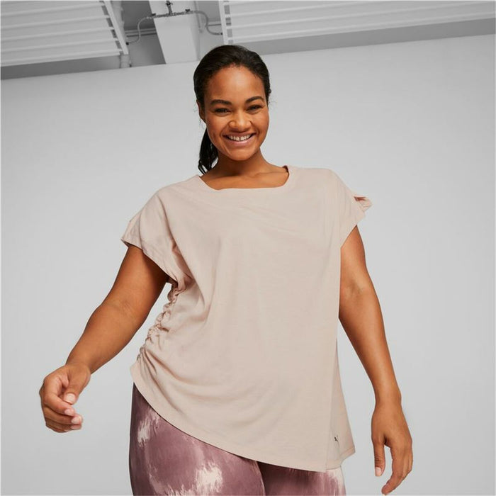 Tricou cu Mânecă Scurtă Femei Puma Studio Foundation Bej Roz deschis