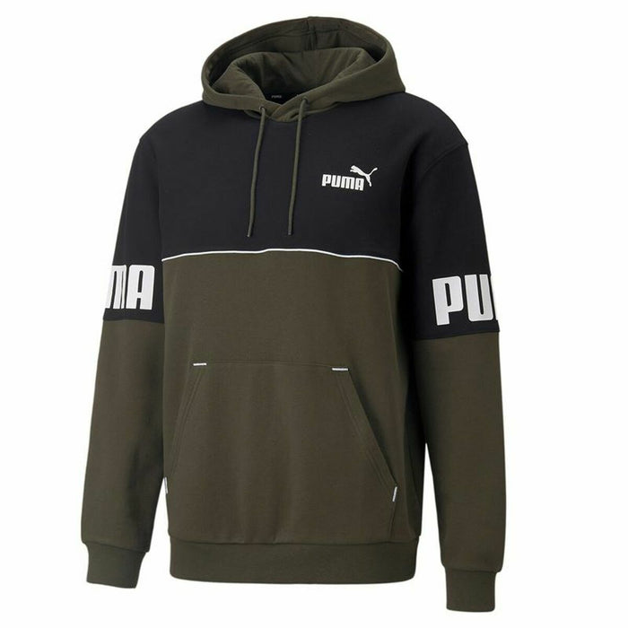 Hanorac cu Glugă Bărbați Puma Power Colorblock Verde Negru