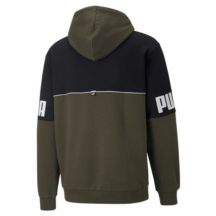 Hanorac cu Glugă Bărbați Puma Power Colorblock Verde Negru