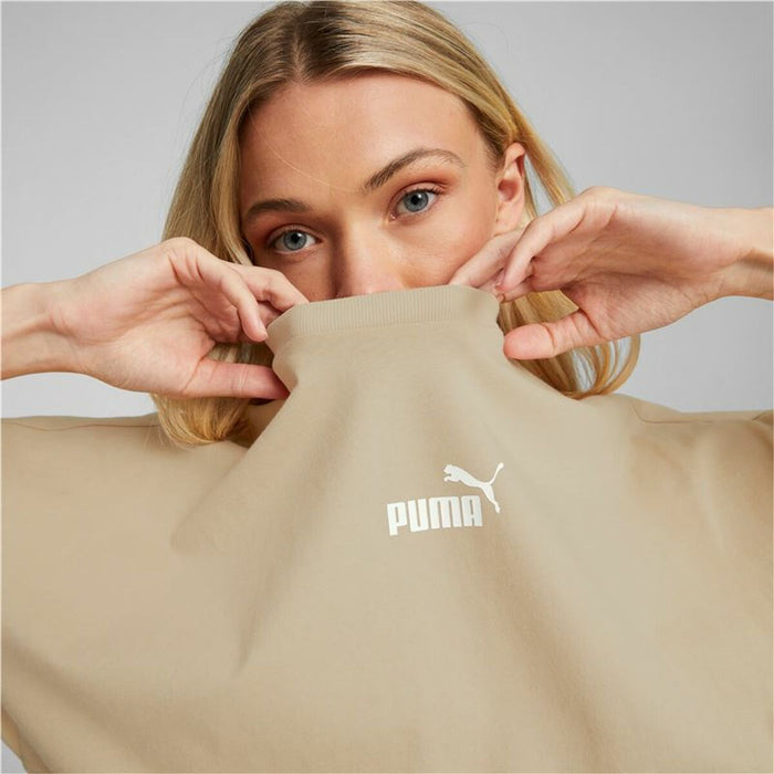 Tricou cu Mânecă Scurtă Femei Puma Colorblock Bej