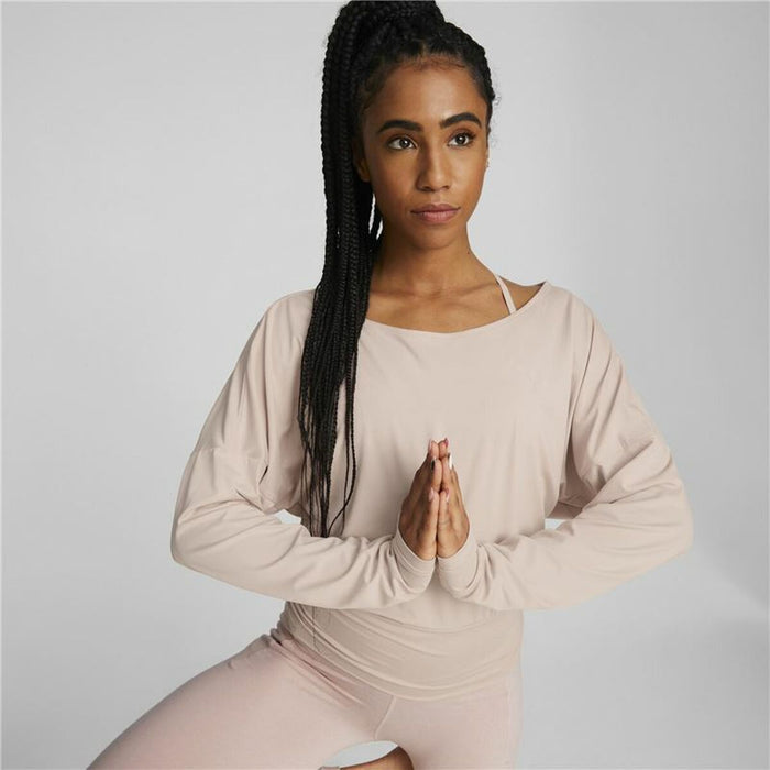 Hanorac fără Glugă Femei Puma Studio Yogini Lite Somon