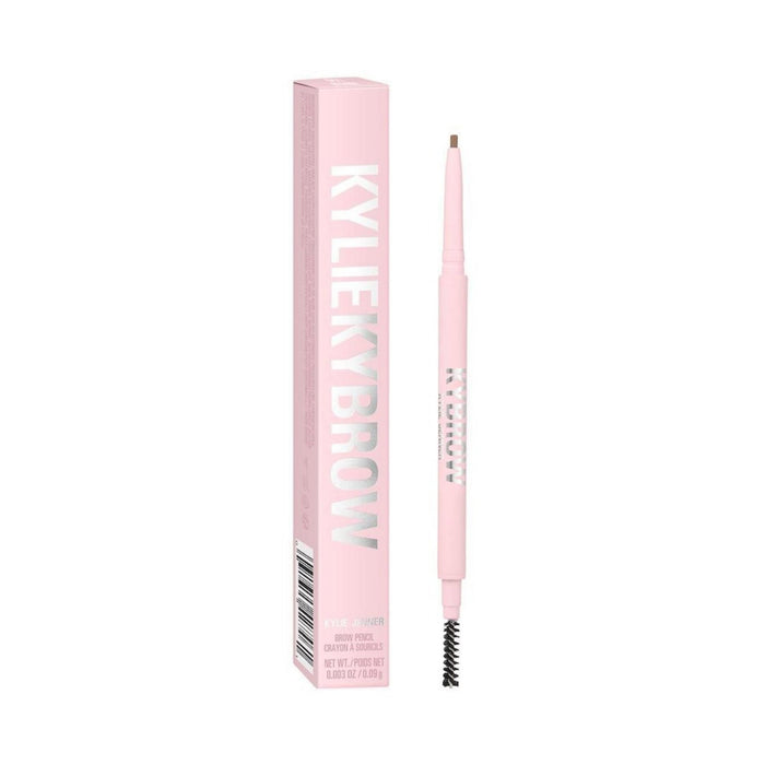 Creion pentru sprâncene Kylie Cosmetics Kybrow, cu formulă cremoasă și perie, nuanța 001 Blondă, 0,09 g