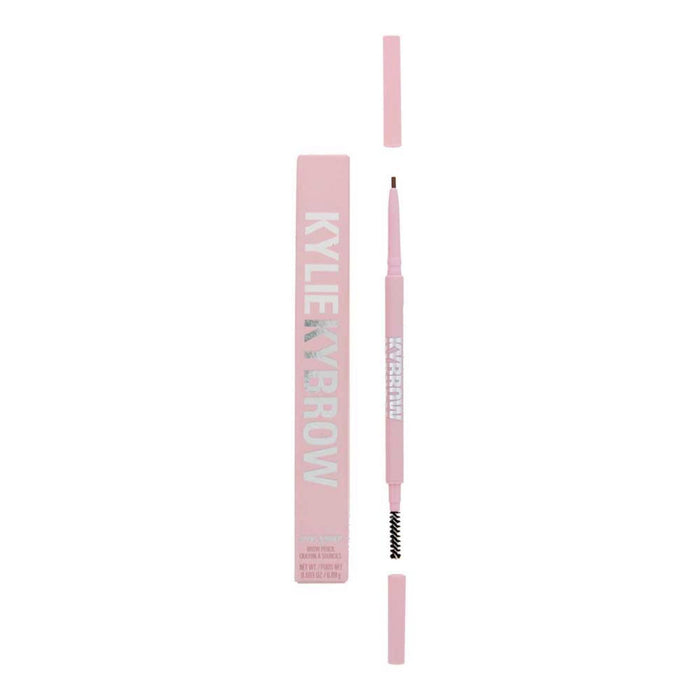 Creion pentru sprâncene Kylie Cosmetics Kybrow, cu formulă cremoasă și perie, nuanța 001 Blondă, 0,09 g