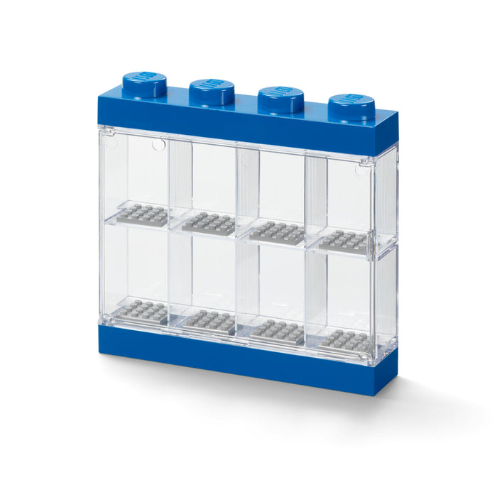 Vitrină de prezentare LEGO, model 4065, pentru 8 minifigurine, albastră, 3+ ani