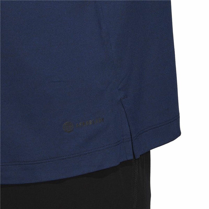 Tricou cu Mânecă Lungă Bărbați Adidas Training 1/4-Zip Albastru închis