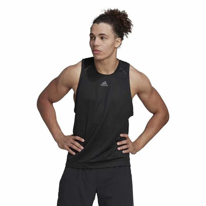 Tricou de Bărbați fără Mâneci Adidas HIIT Spin Training Negru