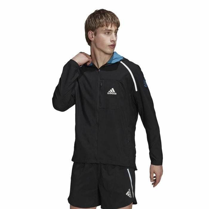 Jachetă Sport de Bărbați Adidas Marathon For the Oceans Negru