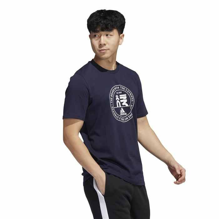 Tricou cu Mânecă Scurtă Bărbați Adidas Embroidered GT Negru